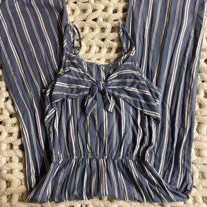 Striped Blue and White Jumpsuit